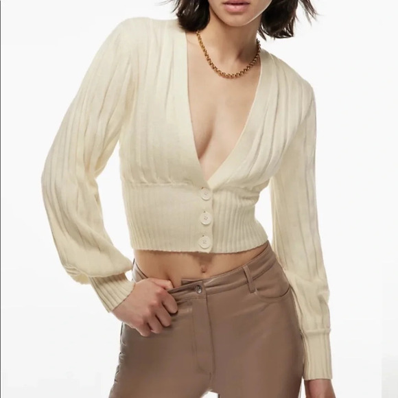 Aritzia Wilfred Plunge Front Cardigan (sold out) Large - Picture 2 of 10